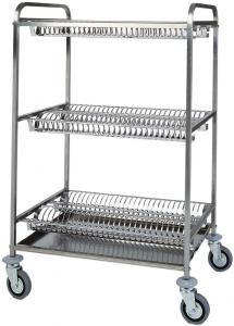 Stainless steel dish glass drying rack trolley